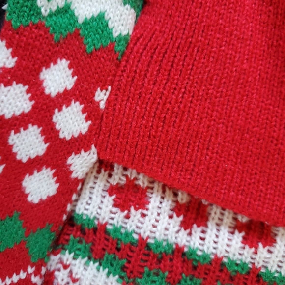 Holiday Red & Green Dog Sweater with Festive Patterns / Size - Small /Pet Spirit - Picture 7 of 8